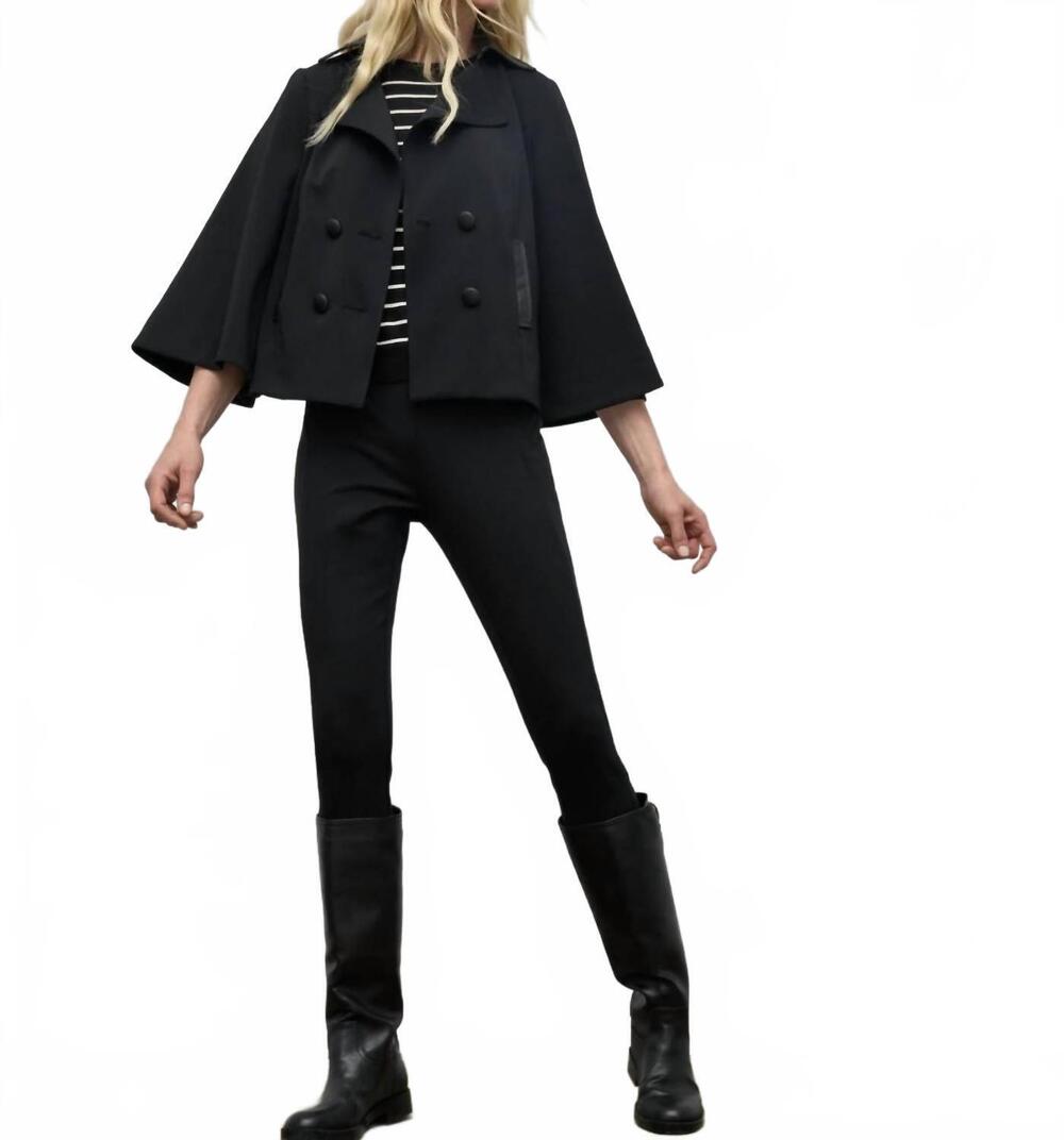 NEW IRIS SETLAKWE vegan leather cape in black